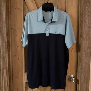 Travis Mathew Golf Polo Shirt Mens Sz XL Blue Color Block
Pima Cotton Blend